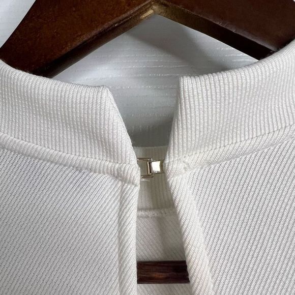 Massimo Dutti White Dolman Sleeve Keyhole Back Ribbed Shift Dress Size XS - Picture 12 of 15